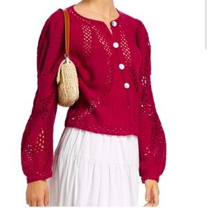 FARM RIO
Flower Draw Crochet Cardigan